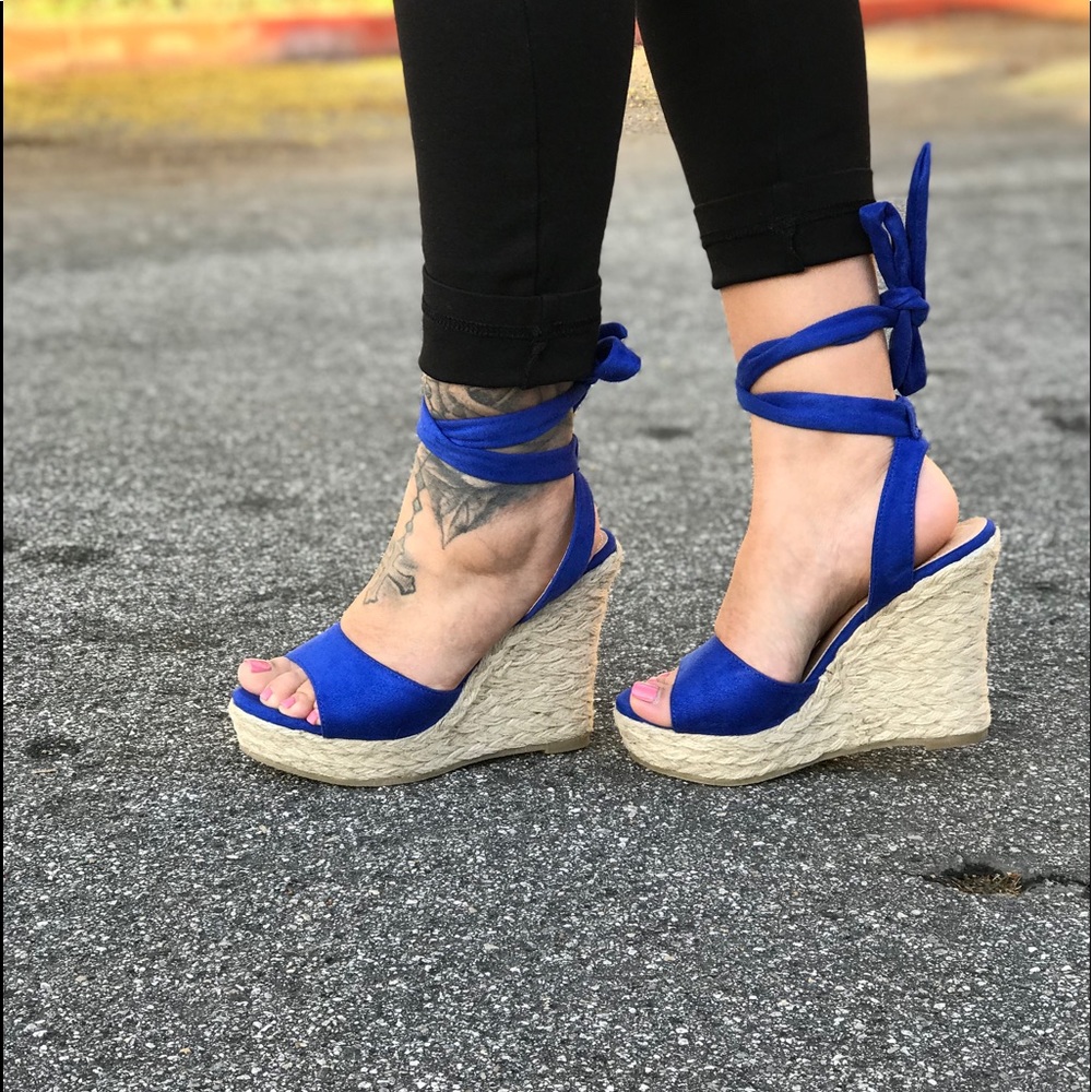 Royal blue wedges